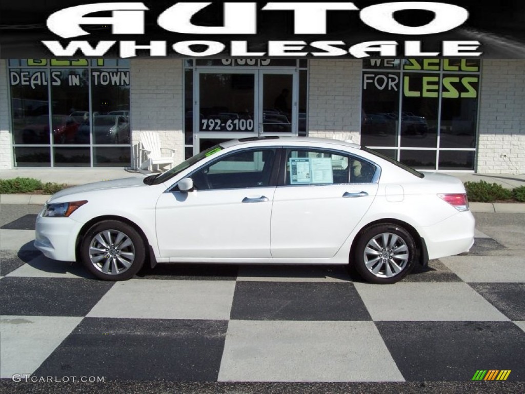 2012 Accord EX-L V6 Sedan - Taffeta White / Ivory photo #1