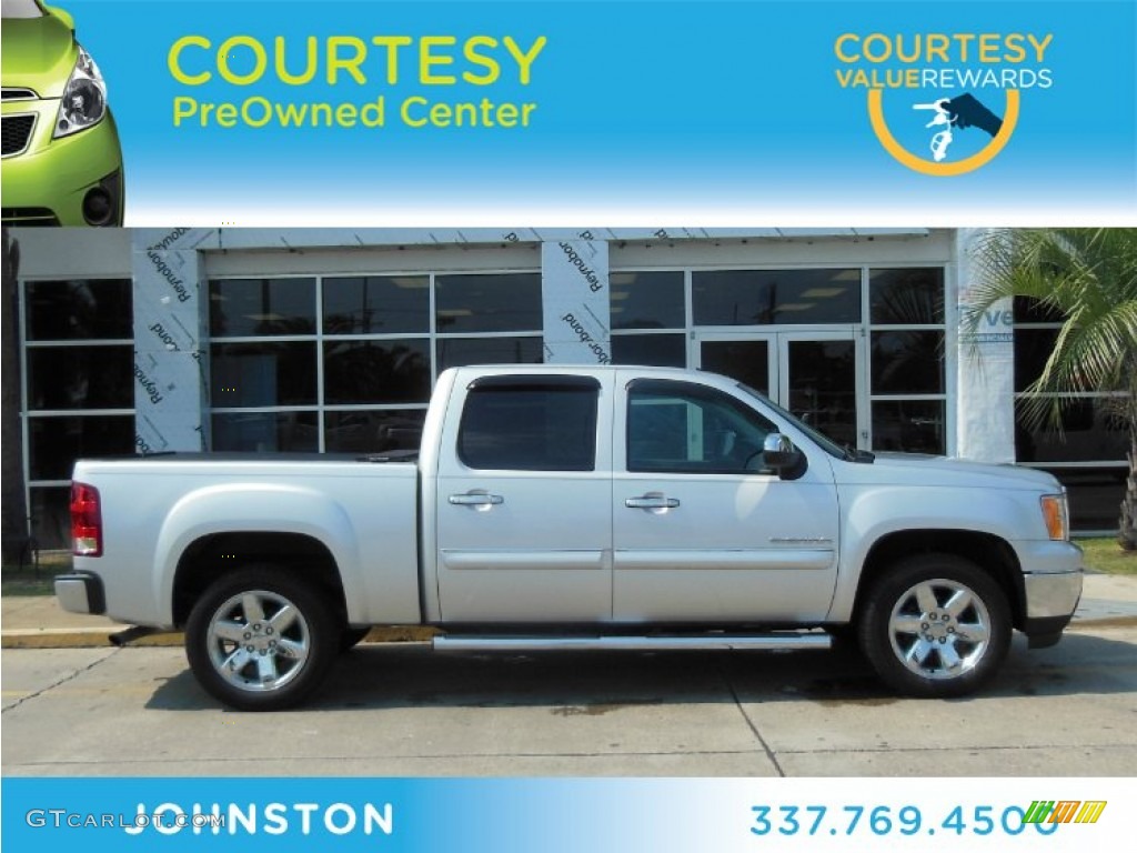 2012 Sierra 1500 SLE Crew Cab - Quicksilver Metallic / Dark Titanium/Light Titanium photo #1