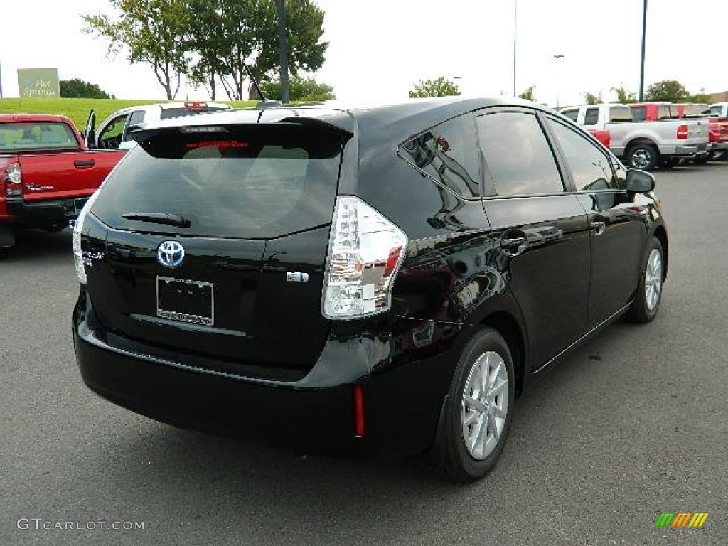 2012 Prius v Three Hybrid - Black / Misty Gray photo #3