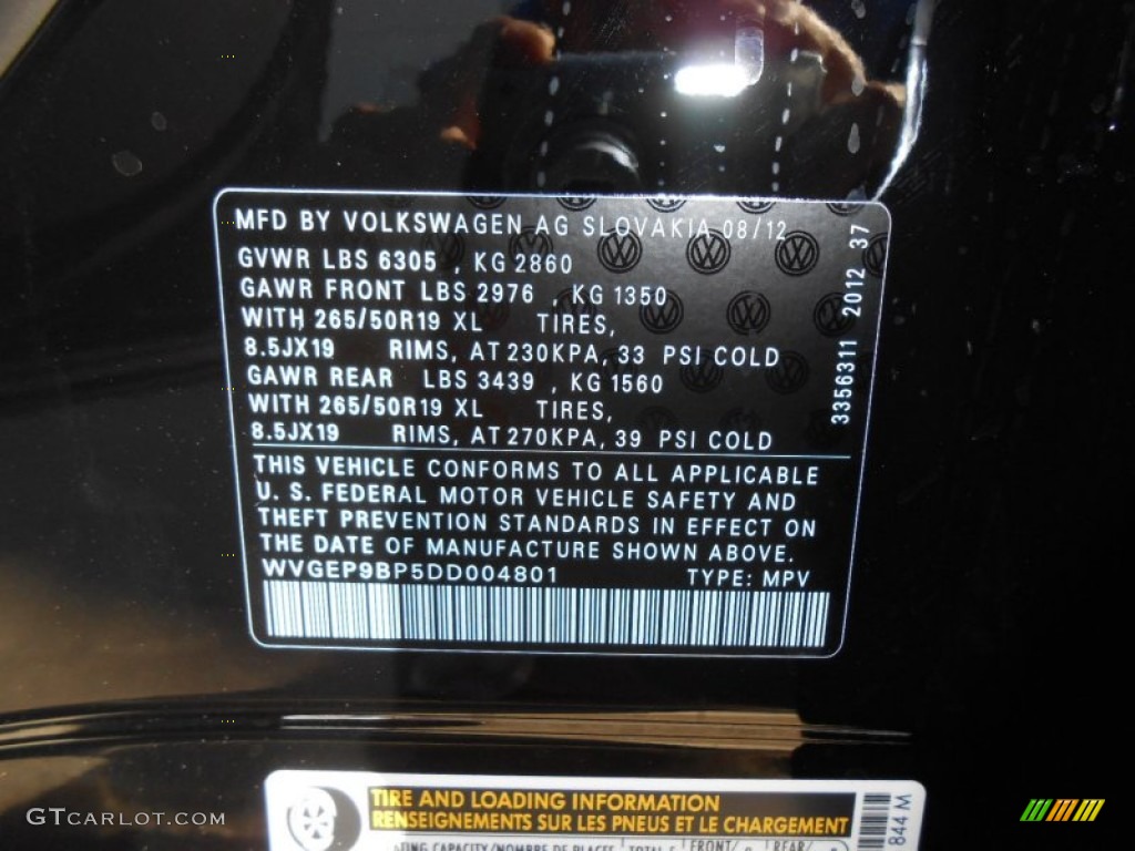 2013 Touareg TDI Lux 4XMotion - Black / Black Anthracite photo #26
