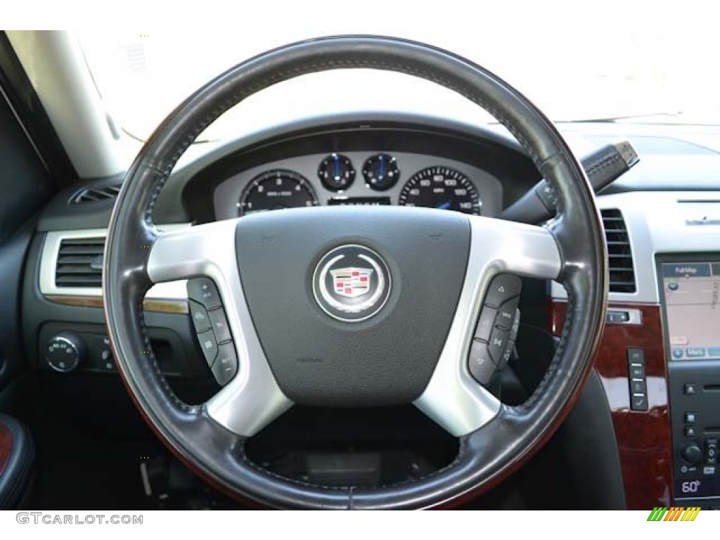 2008 Cadillac Escalade EXT AWD Ebony Steering Wheel Photo #71252982