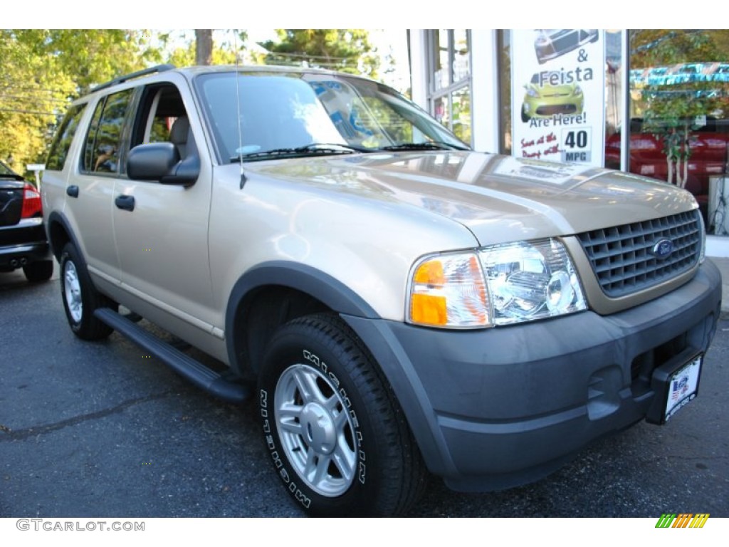 2003 Explorer XLS 4x4 - Harvest Gold Metallic / Medium Parchment Beige photo #7