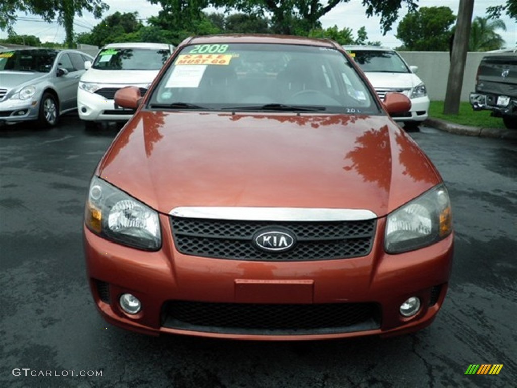 2008 Spectra SX Sedan - Electric Orange / Gray photo #7