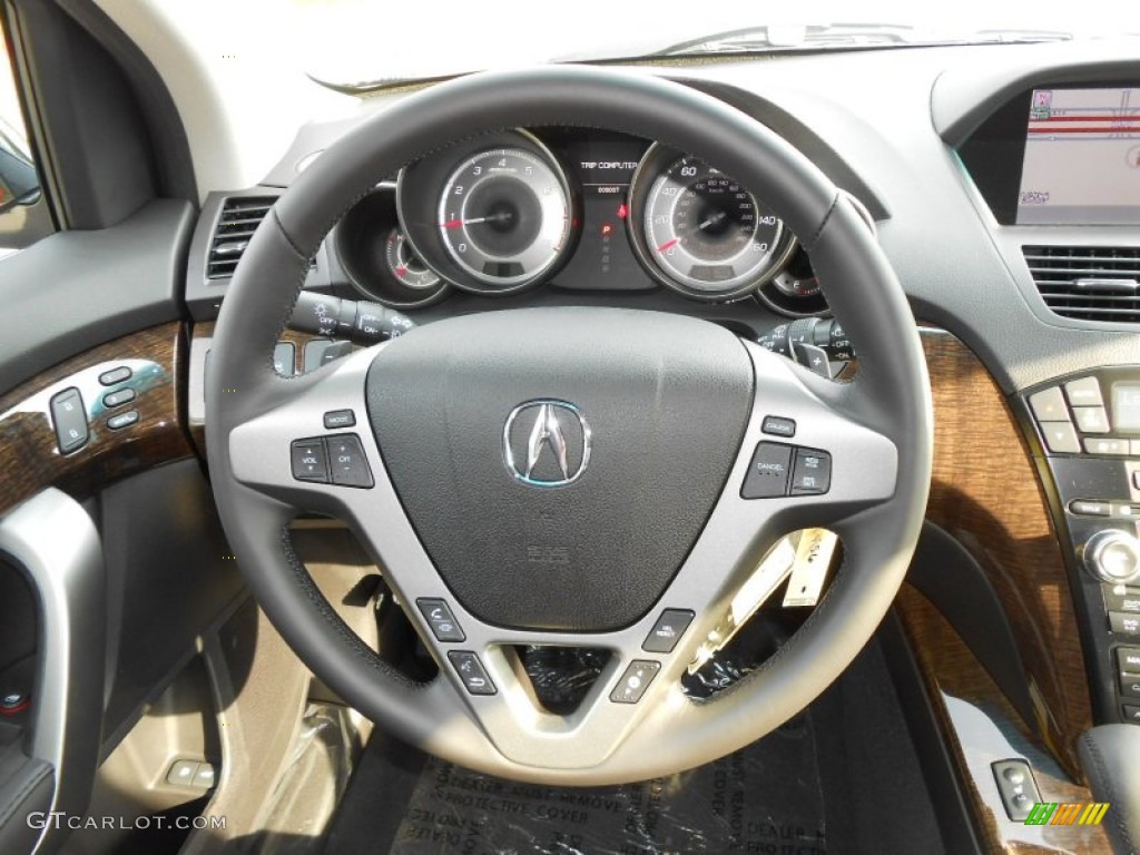 2013 Acura MDX SH-AWD Technology Ebony Steering Wheel Photo #71258031