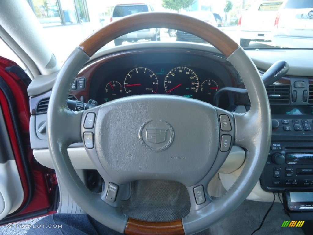 2003 Cadillac DeVille DHS Neutral Shale Beige Steering Wheel Photo #71261641