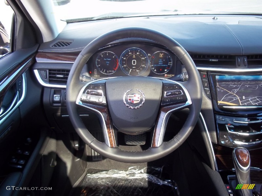 2013 Cadillac XTS Premium FWD Jet Black Steering Wheel Photo #71262370