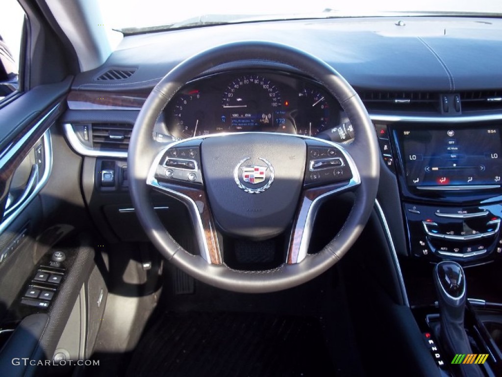 2013 Cadillac XTS Luxury AWD Jet Black Steering Wheel Photo #71262532