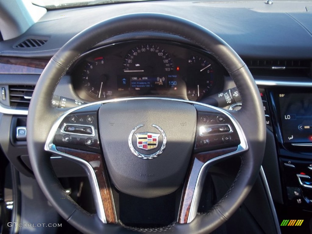 2013 Cadillac XTS Luxury AWD Jet Black Steering Wheel Photo #71262562