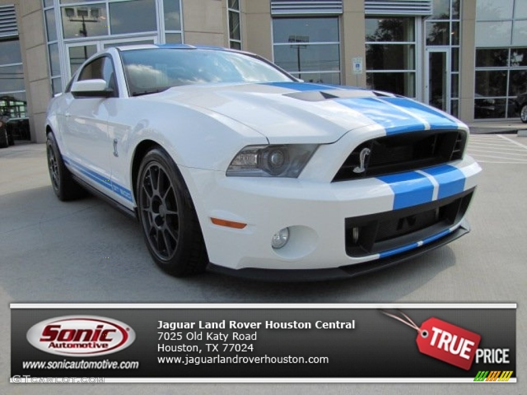 2010 Mustang Shelby GT500 Coupe - Performance White / Charcoal Black/Grabber Blue photo #1