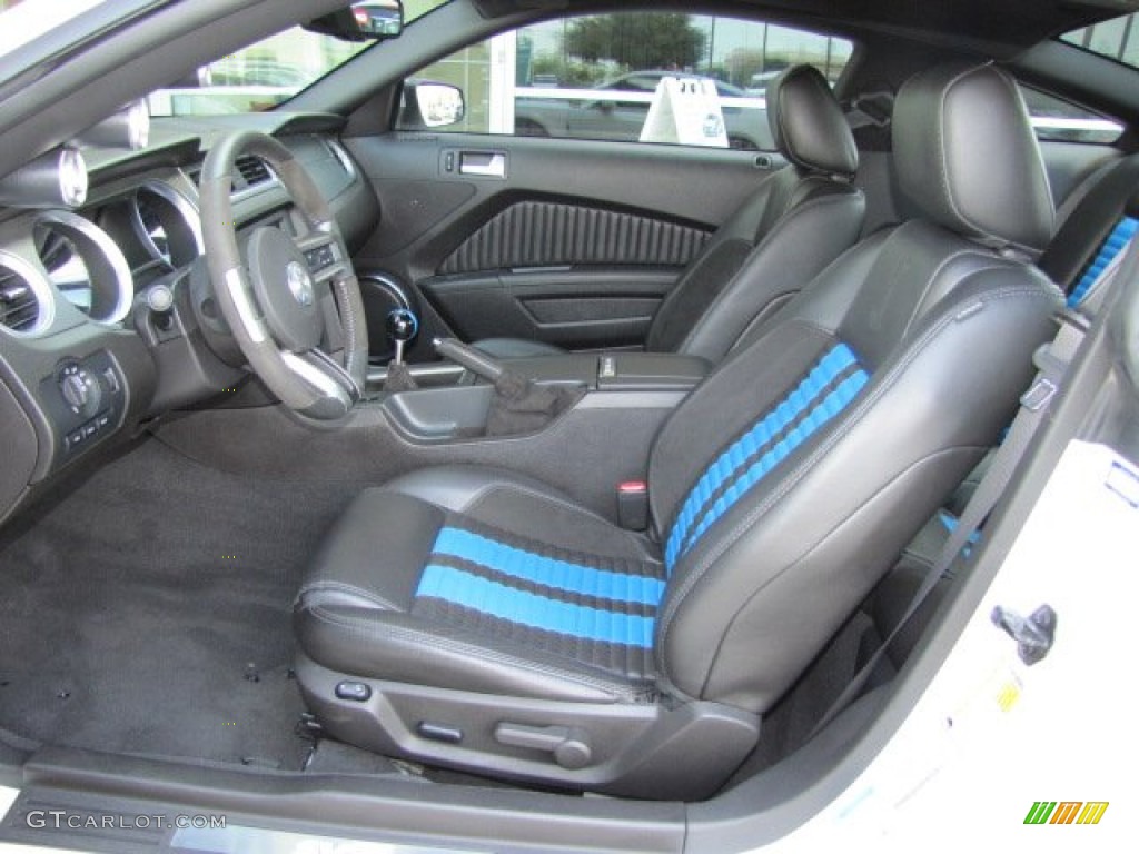 Charcoal Black/Grabber Blue Interior 2010 Ford Mustang Shelby GT500 Coupe Photo #71262588