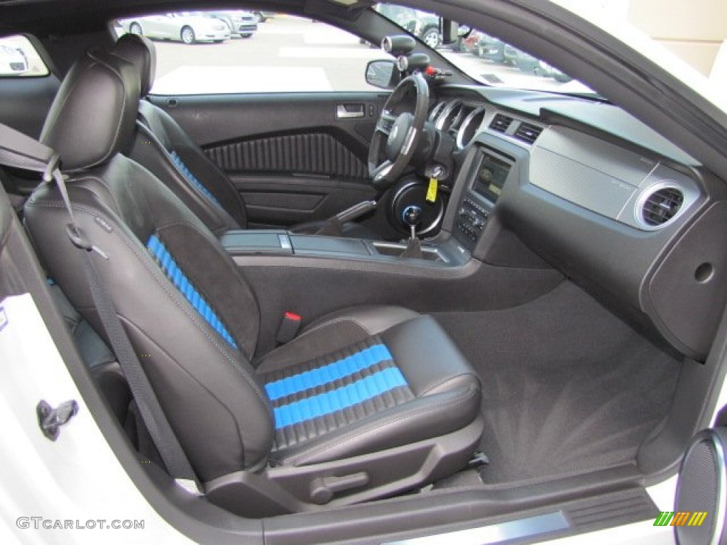 Charcoal Black/Grabber Blue Interior 2010 Ford Mustang Shelby GT500 Coupe Photo #71262610