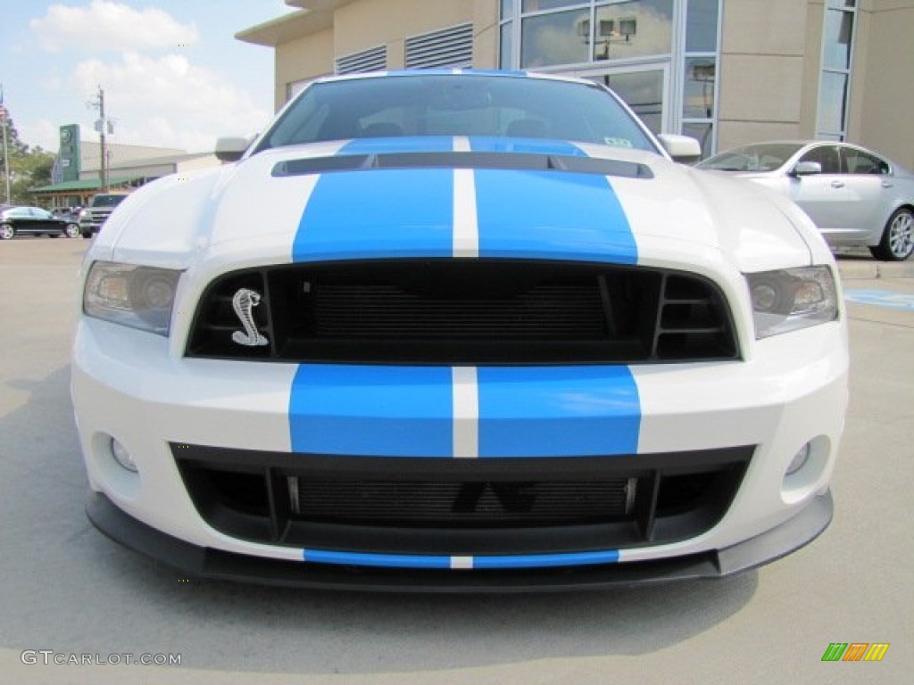 2010 Mustang Shelby GT500 Coupe - Performance White / Charcoal Black/Grabber Blue photo #6