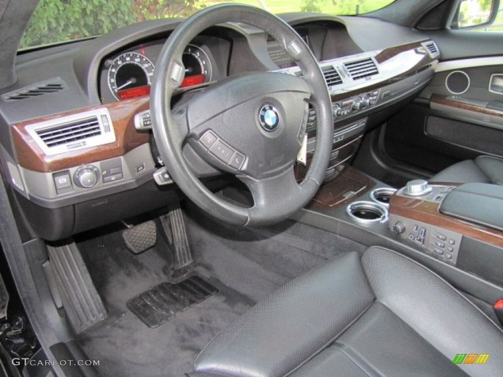 2006 BMW 7 Series 760i Sedan Black Nasca Leather Dashboard Photo #71264059