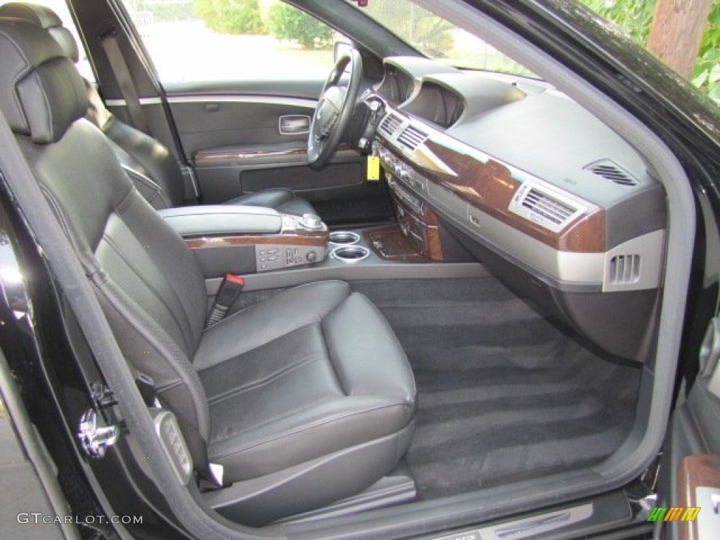 Black Nasca Leather Interior 2006 BMW 7 Series 760i Sedan Photo #71264176