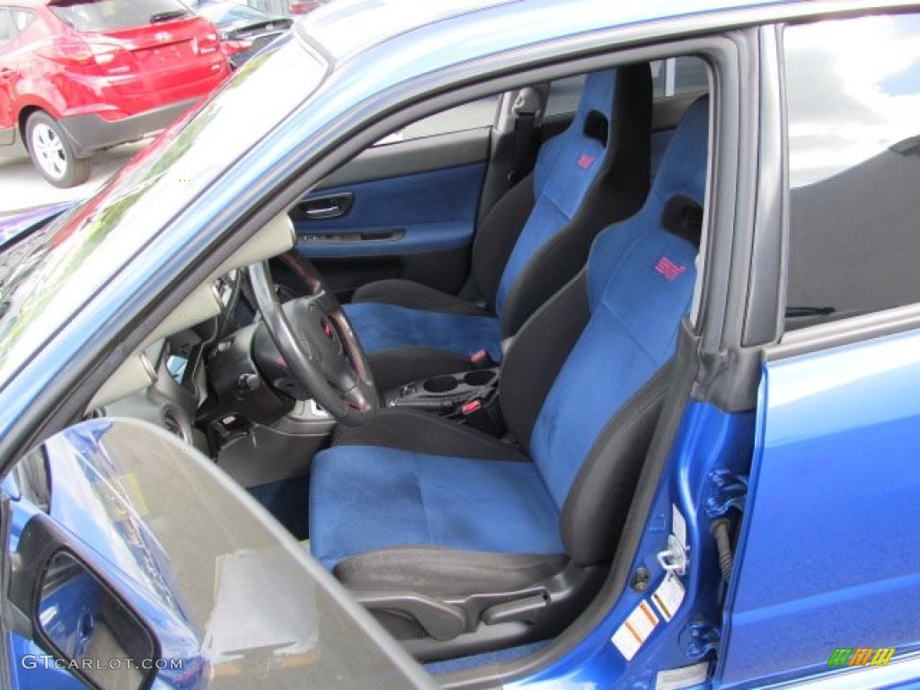 Black/Blue Ecsaine Interior 2005 Subaru Impreza WRX STi Photo #71264521