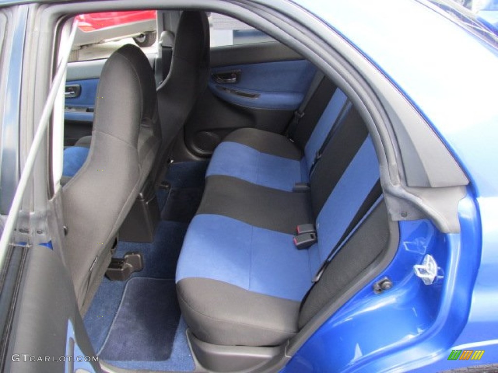 Black/Blue Ecsaine Interior 2005 Subaru Impreza WRX STi Photo #71264530