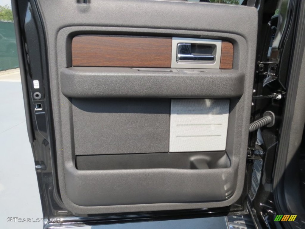 2013 Ford F150 Lariat SuperCrew 4x4 Black Door Panel Photo #71265025