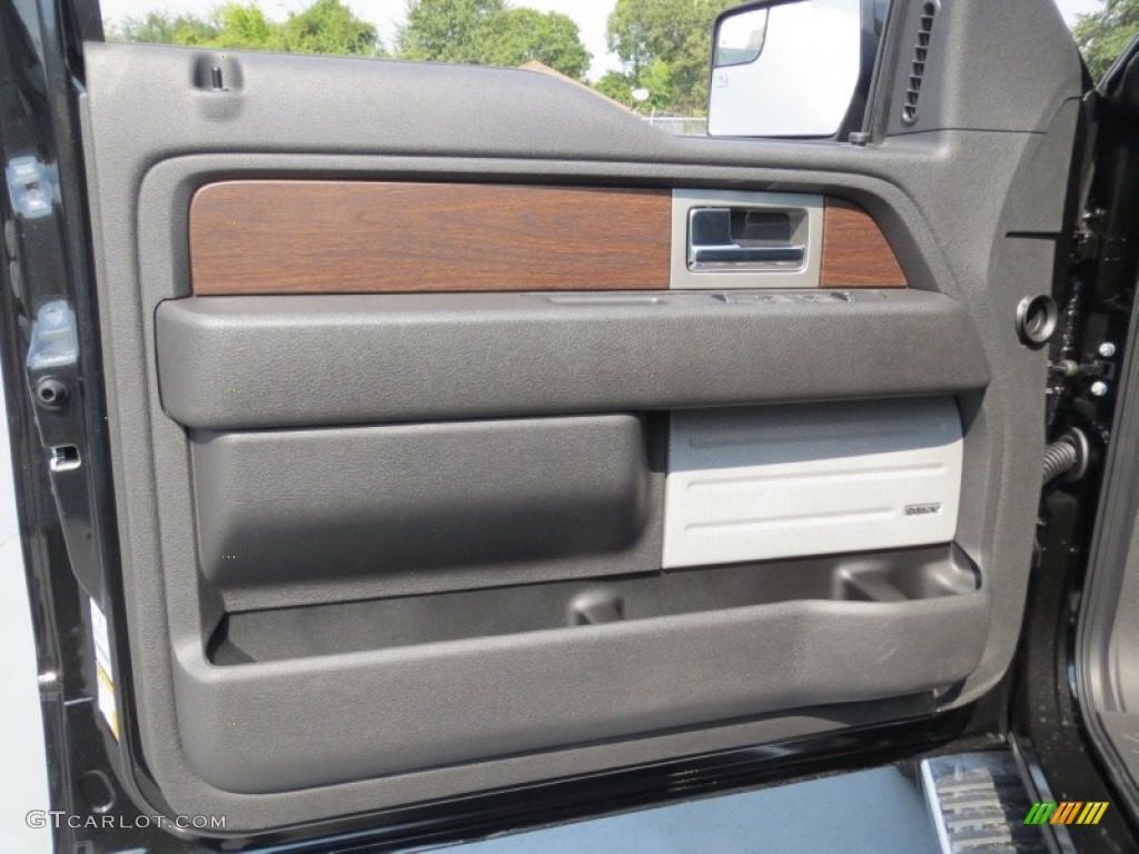 2013 Ford F150 Lariat SuperCrew 4x4 Black Door Panel Photo #71265043