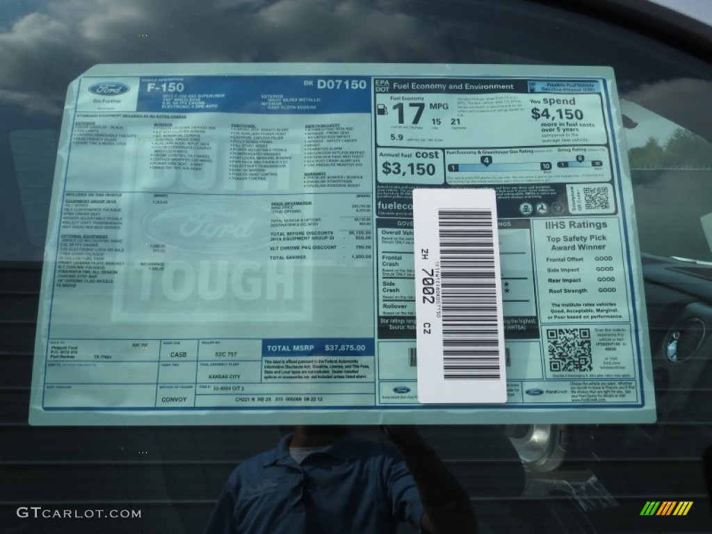 2013 Ford F150 XLT SuperCrew Window Sticker Photo #71265790