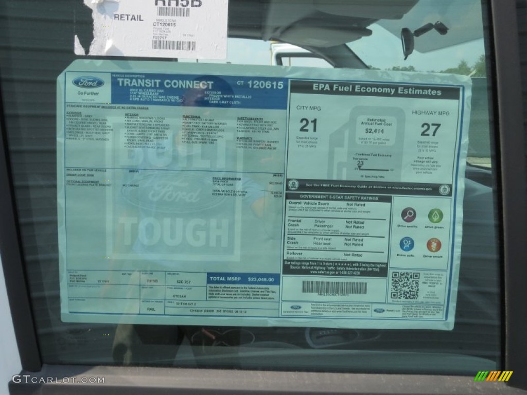 2012 Ford Transit Connect XL Van Window Sticker Photo #71267287