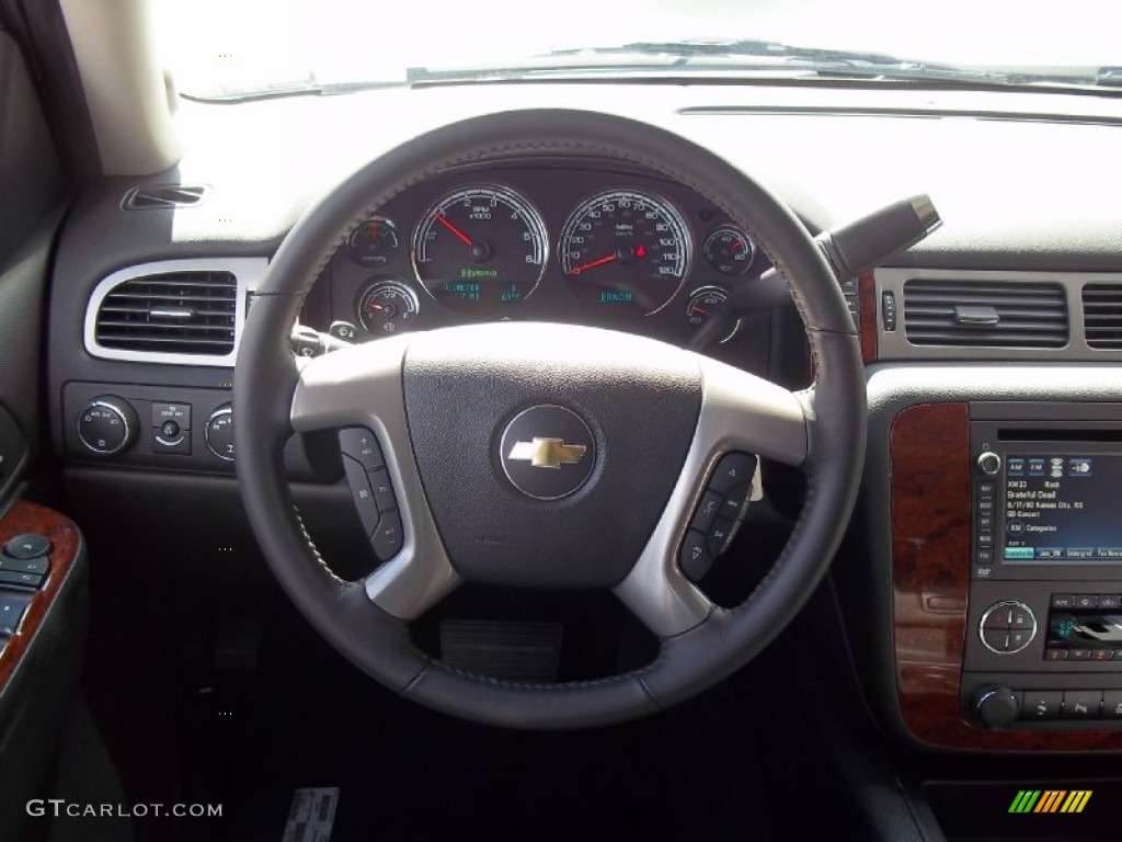 2013 Chevrolet Tahoe Hybrid 4x4 Ebony Steering Wheel Photo #71270335