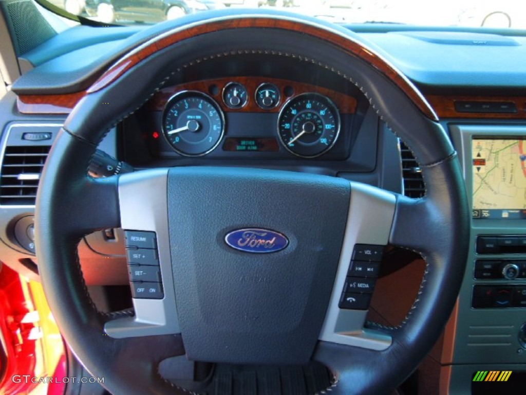 2011 Ford Flex Limited Charcoal Black Steering Wheel Photo #71271730