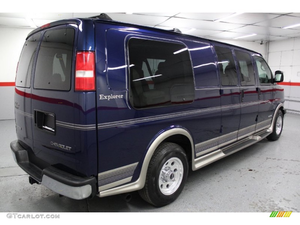 Indigo Blue Metallic 2004 Chevrolet Express 2500 Passenger Conversion Van Exterior Photo #71272246