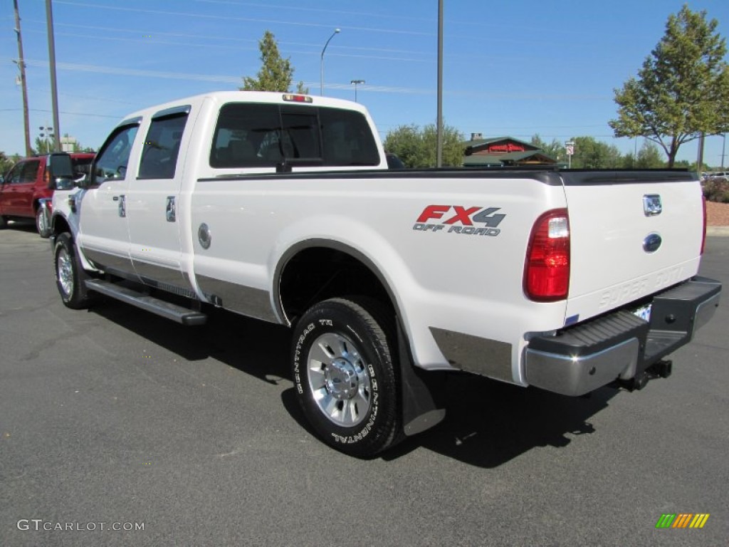 2010 F350 Super Duty Lariat Crew Cab 4x4 - White Platinum Metallic Tri-Coat / Medium Stone photo #3