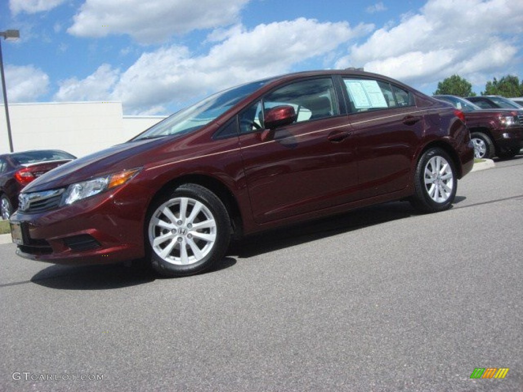 Crimson Pearl 2012 Honda Civic EX Sedan Exterior Photo #71278279