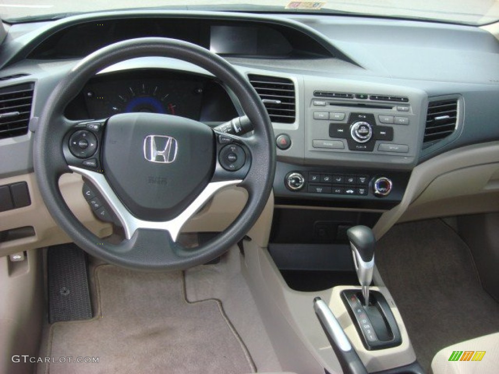 2012 Honda Civic EX Sedan Beige Dashboard Photo #71278363