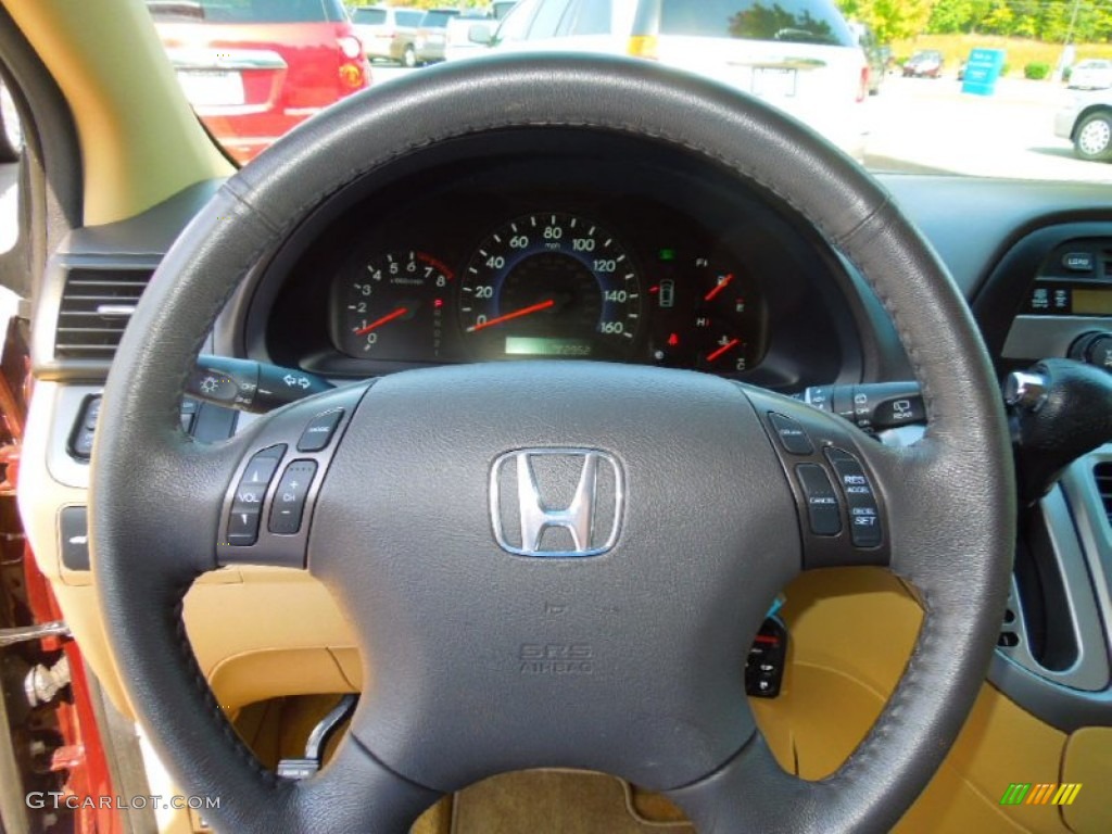 2010 Honda Odyssey EX-L Beige Steering Wheel Photo #71278762