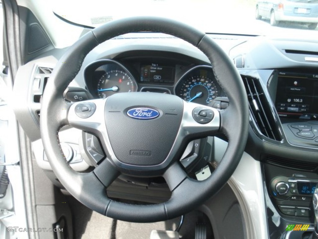 2013 Ford Escape SEL 2.0L EcoBoost 4WD Charcoal Black Steering Wheel Photo #71279431