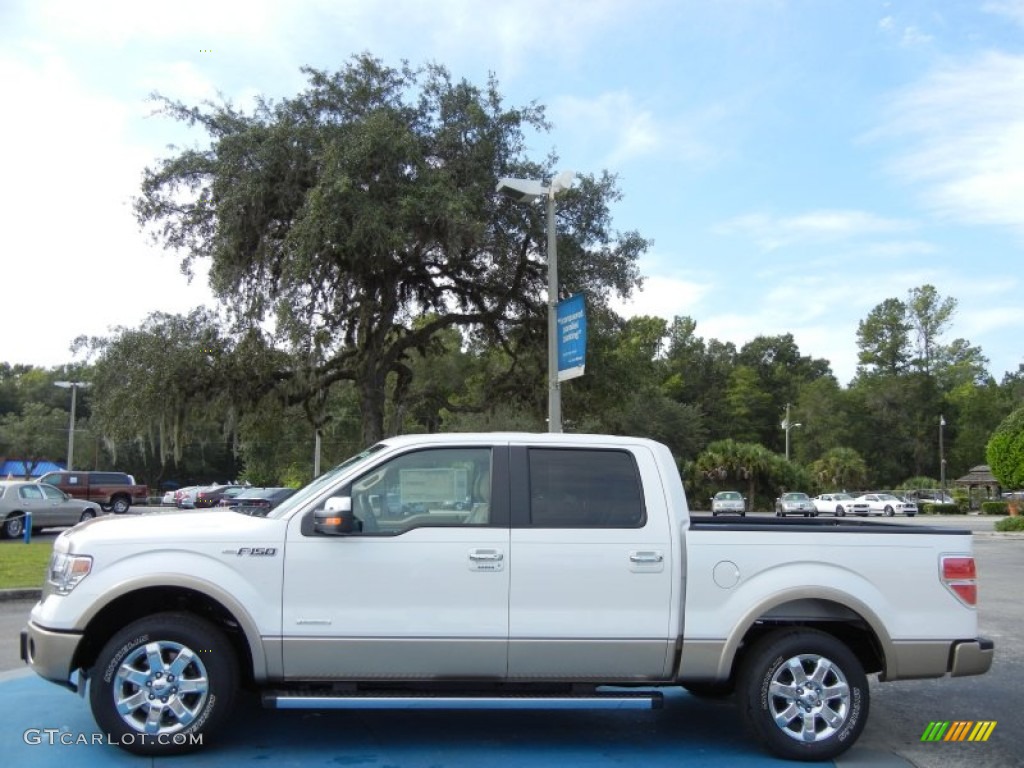 White Platinum Metallic Tri-Coat 2013 Ford F150 Lariat SuperCrew Exterior Photo #71281702