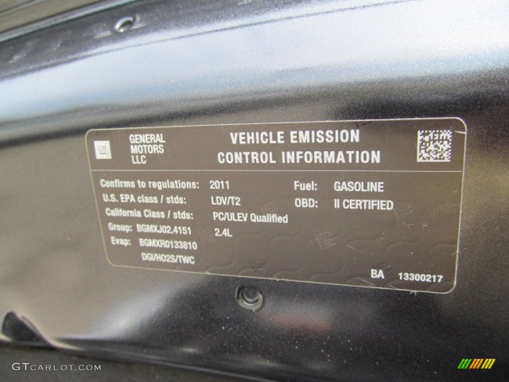 2011 Buick Regal CXL Info Tag Photo #71282379