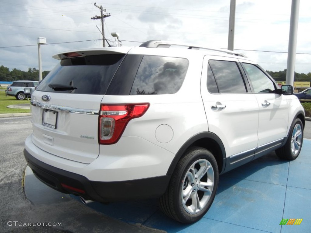2013 Explorer Limited EcoBoost - White Platinum Tri-Coat / Medium Light Stone photo #3