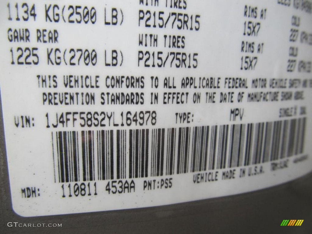 2000 Jeep Cherokee Classic 4x4 Parts Photos