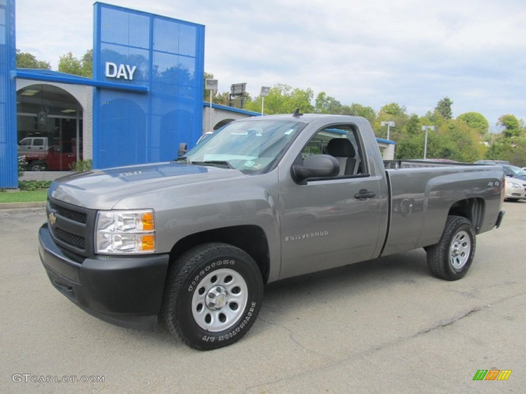 2008 Silverado 1500 Work Truck Regular Cab 4x4 - Graystone Metallic / Dark Titanium photo #1