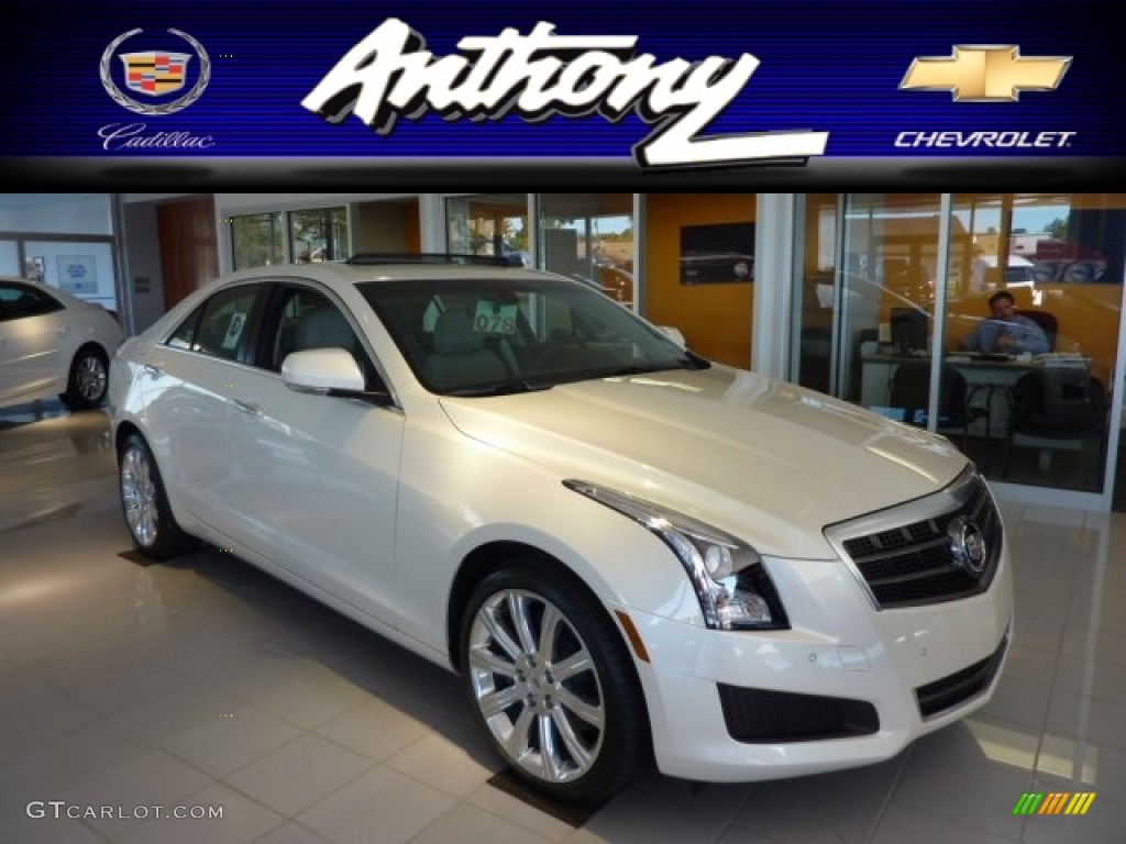 2013 ATS 3.6L Luxury AWD - White Diamond Tricoat / Light Platinum/Brownstone Accents photo #1