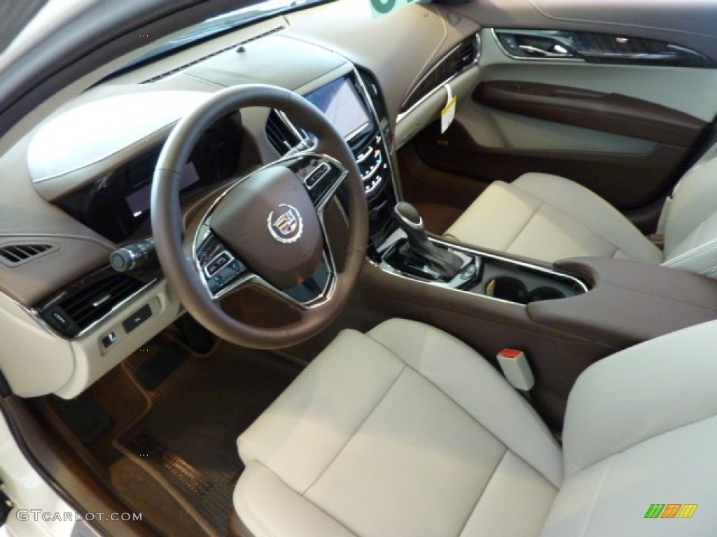Light Platinum/Brownstone Accents Interior 2013 Cadillac ATS 3.6L Luxury AWD Photo #71284810