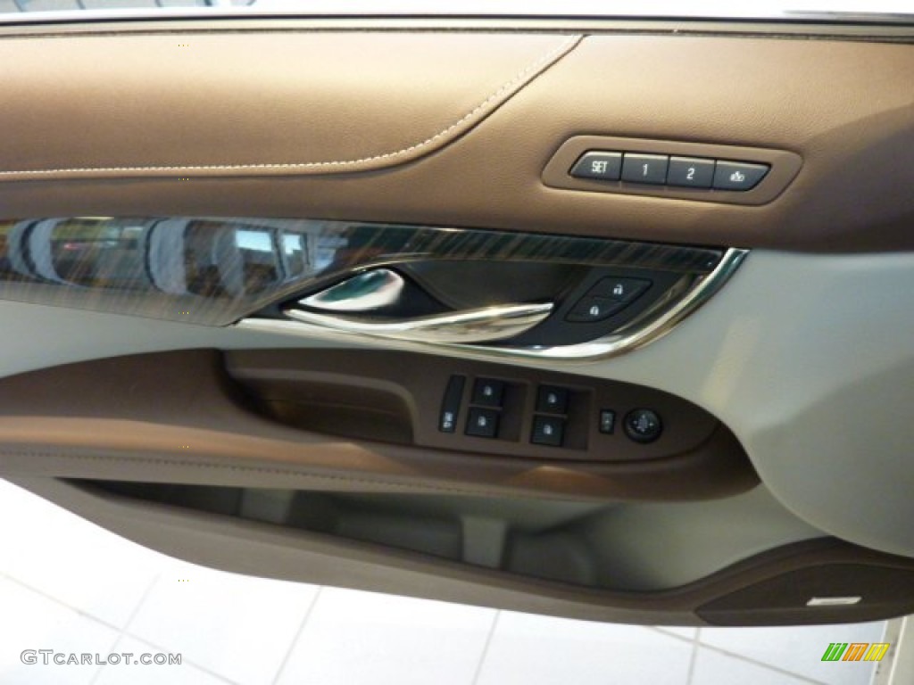 2013 Cadillac ATS 3.6L Luxury AWD Light Platinum/Brownstone Accents Door Panel Photo #71284819