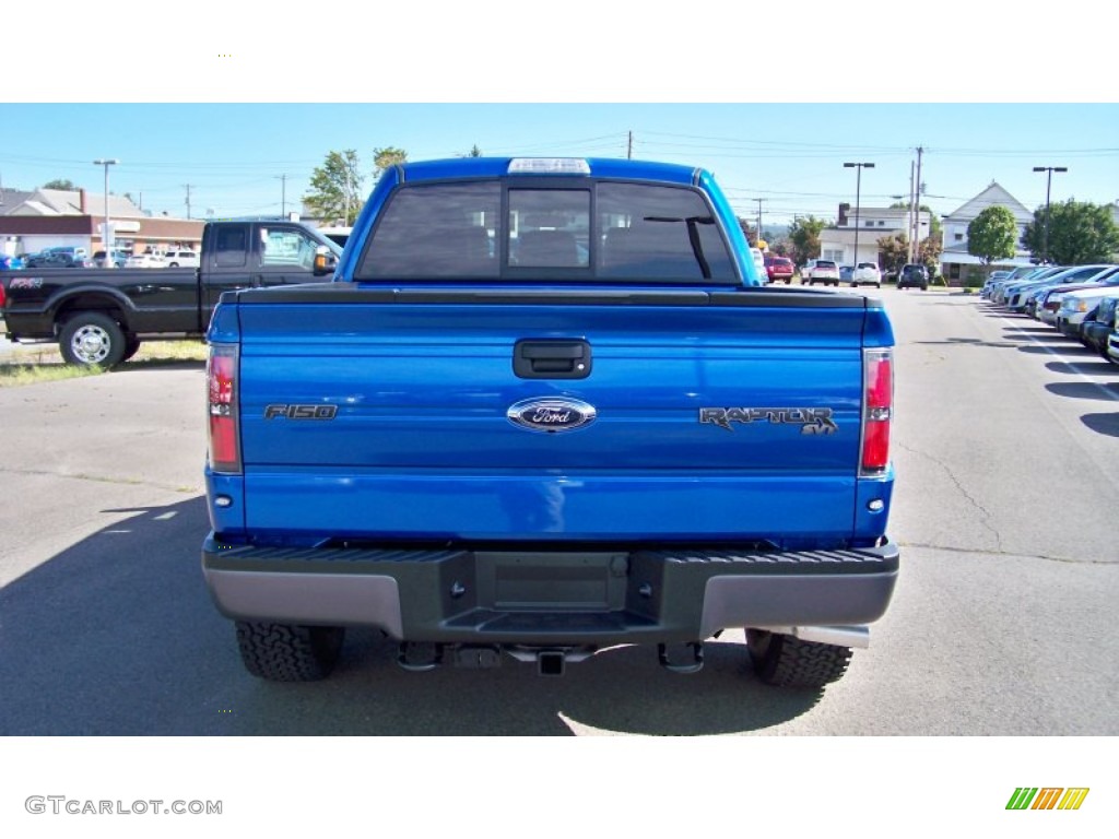 2012 F150 SVT Raptor SuperCrew 4x4 - Blue Flame Metallic / Raptor Black Leather/Cloth with Blue Accent photo #6