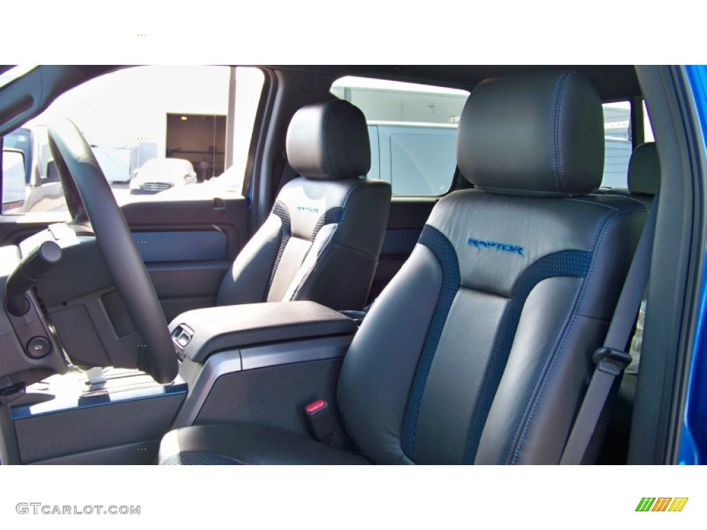 2012 F150 SVT Raptor SuperCrew 4x4 - Blue Flame Metallic / Raptor Black Leather/Cloth with Blue Accent photo #12