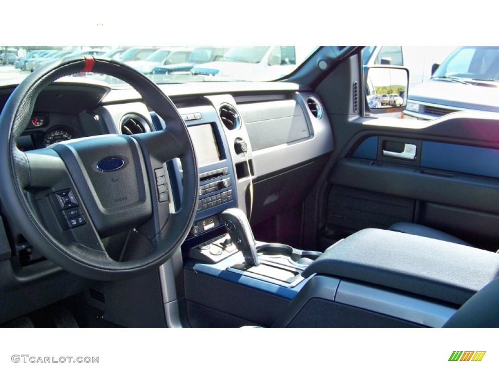 2012 F150 SVT Raptor SuperCrew 4x4 - Blue Flame Metallic / Raptor Black Leather/Cloth with Blue Accent photo #13