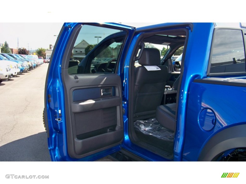 2012 F150 SVT Raptor SuperCrew 4x4 - Blue Flame Metallic / Raptor Black Leather/Cloth with Blue Accent photo #15