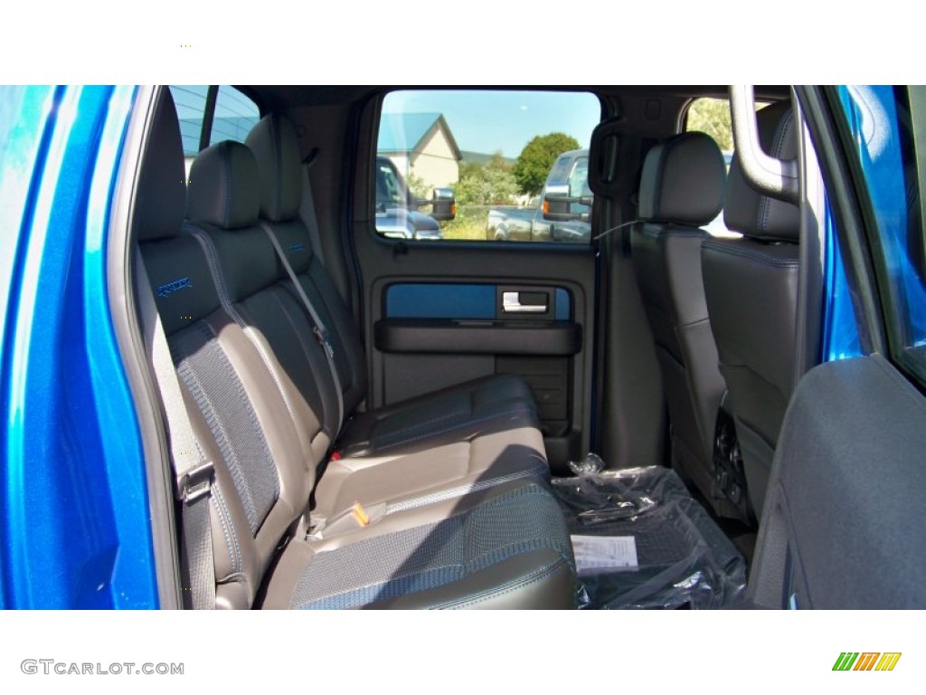 2012 F150 SVT Raptor SuperCrew 4x4 - Blue Flame Metallic / Raptor Black Leather/Cloth with Blue Accent photo #18