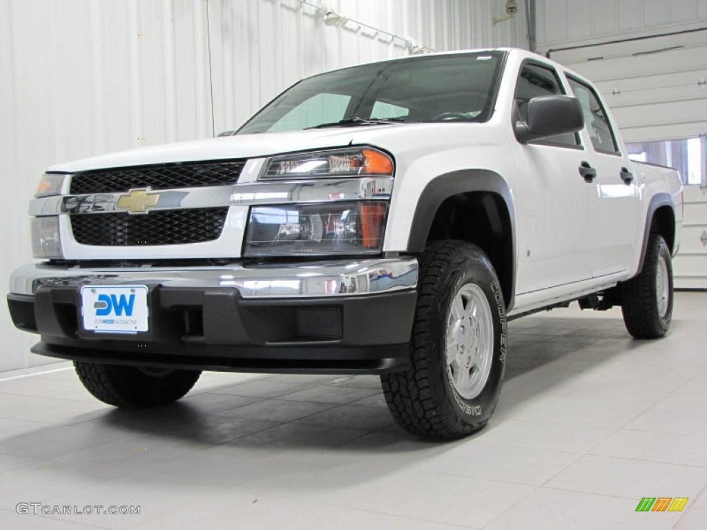 2007 Colorado LT Crew Cab 4x4 - Summit White / Very Dark Pewter photo #1