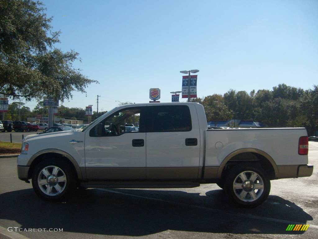 2006 F150 King Ranch SuperCrew - Oxford White / Castano Brown Leather photo #6