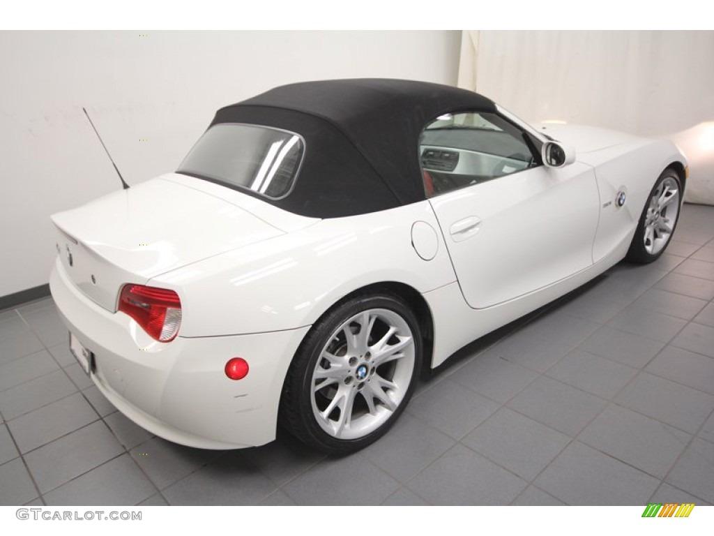 2008 Z4 3.0i Roadster - Alpine White / Dream Red photo #10