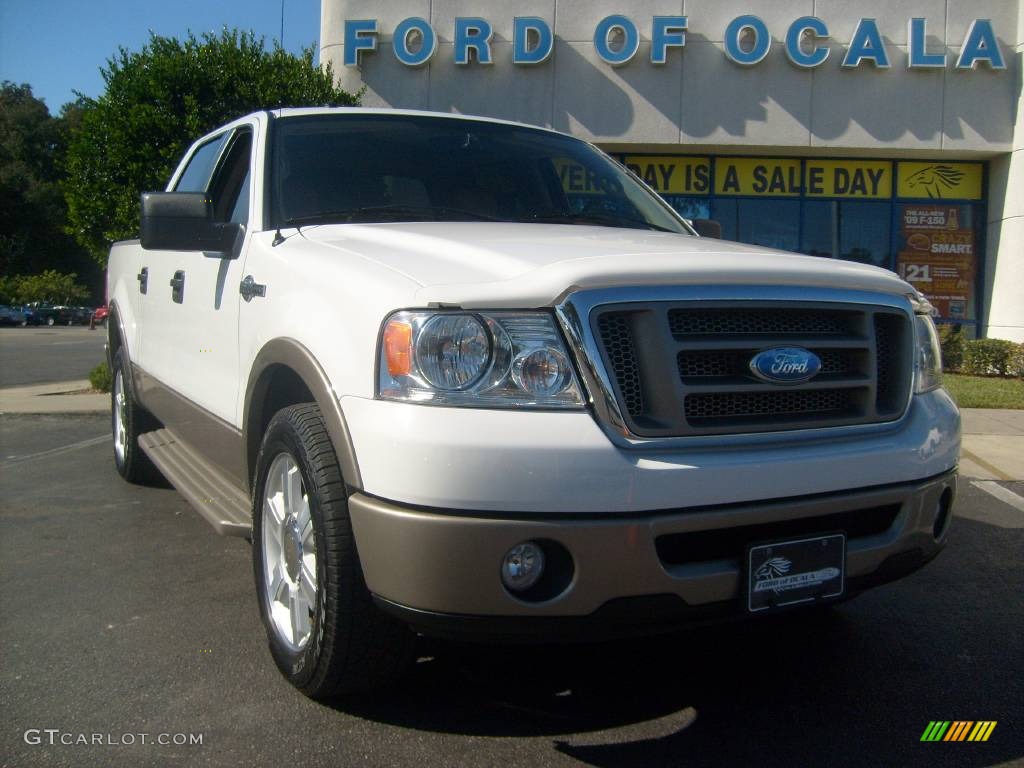 2006 F150 King Ranch SuperCrew - Oxford White / Castano Brown Leather photo #9