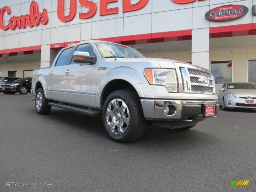 2010 F150 Lariat SuperCrew 4x4 - Ingot Silver Metallic / Black photo #1